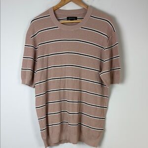 RW&CO. Pink and Blue Crew Neck Sweater Size Large